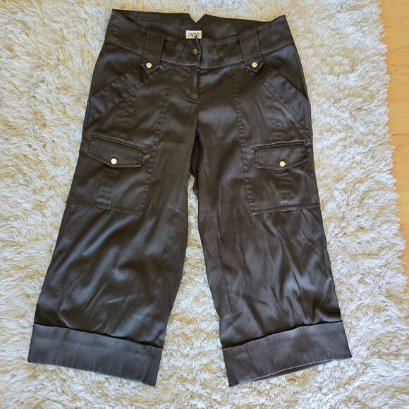 CACHE Vintage Y2k Capri Green Cargo Pants Utility Size 0 Vintage Grunge - Picture 1 of 10
